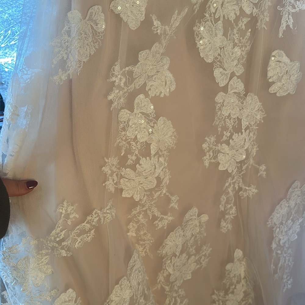 Melissa Sweet Wedding Dress MS251200 Champagne Ivory Floral Applique NWT (24W) - Picture 11 of 13